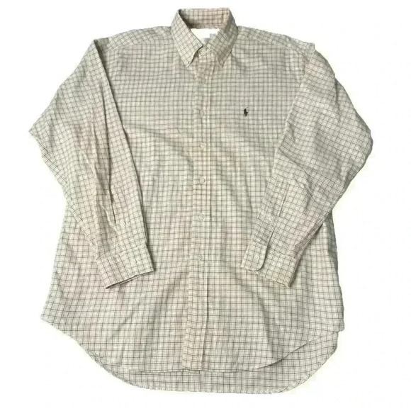 Vintage 90s Polo Ralph Lauren Blake XL Pony Plaid Pattern Casual Button Down - Picture 1 of 6